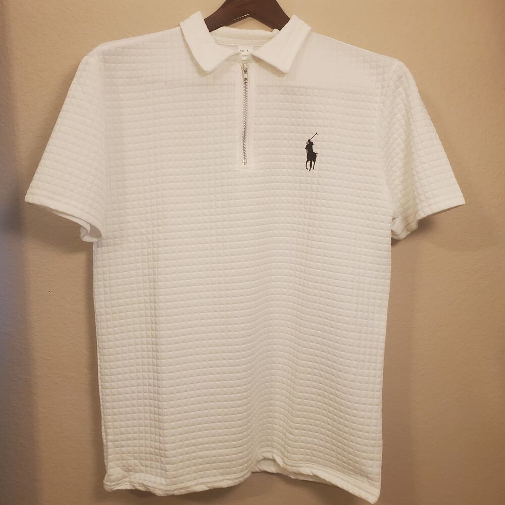 Men's Cream Casual Short Sleeve Shirt and Shorts Set w/Pockets Sz M